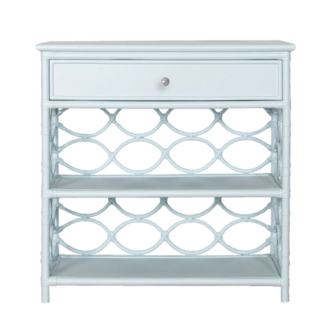 Coastal Loop Weave Rattan Console Table