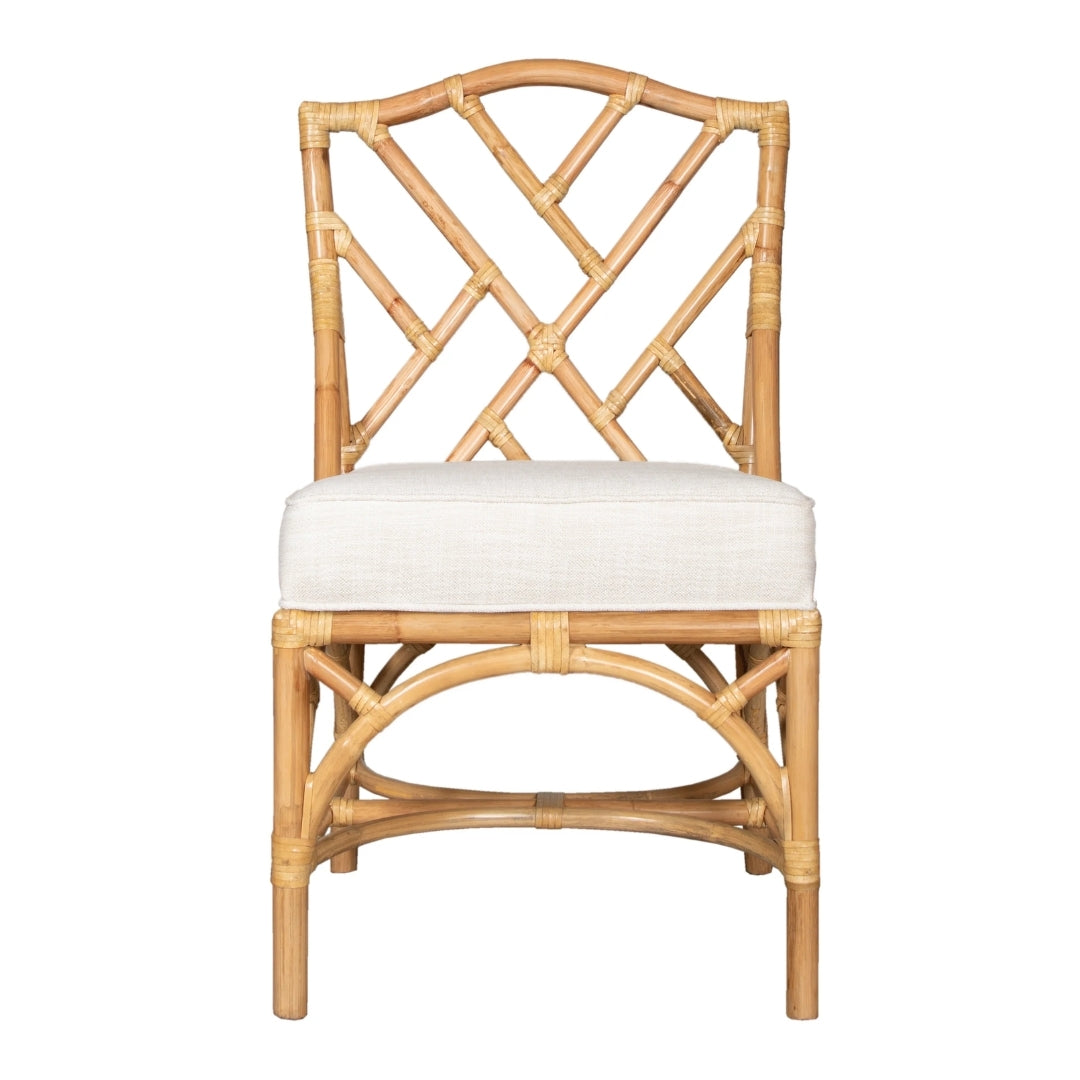 Coastal Luxe Rattan Side Chair
