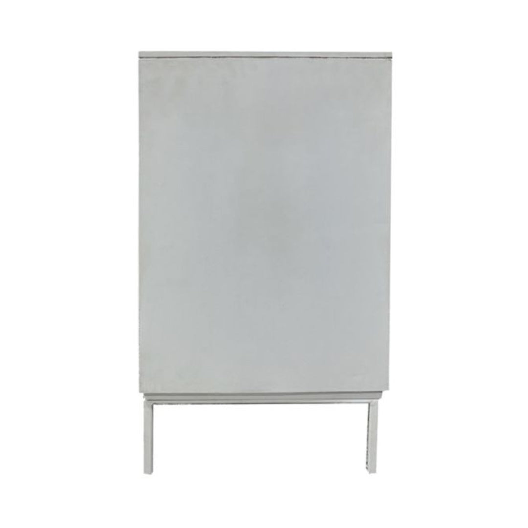 Coastal White Palms Carved Sideboard