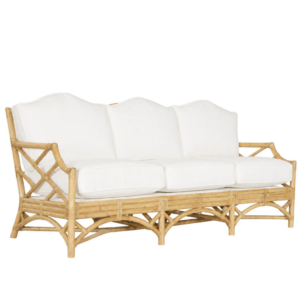 Coastal Luxe Rattan Sofa