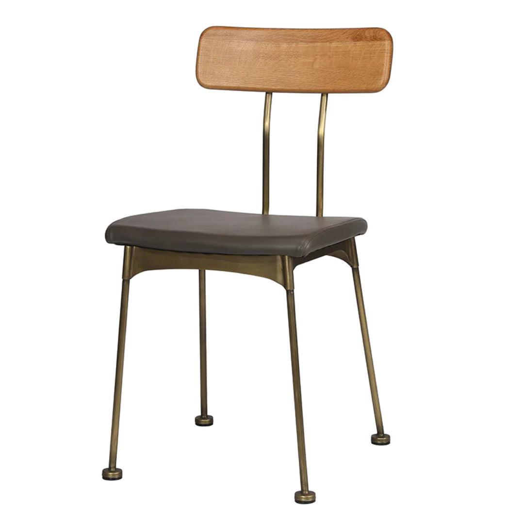 Modern Wood Back Metal Side Chair