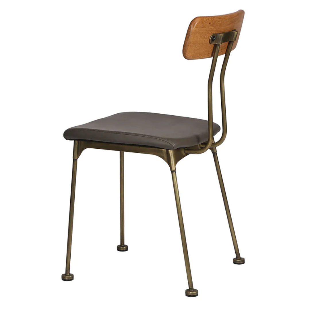 Modern Wood Back Metal Side Chair