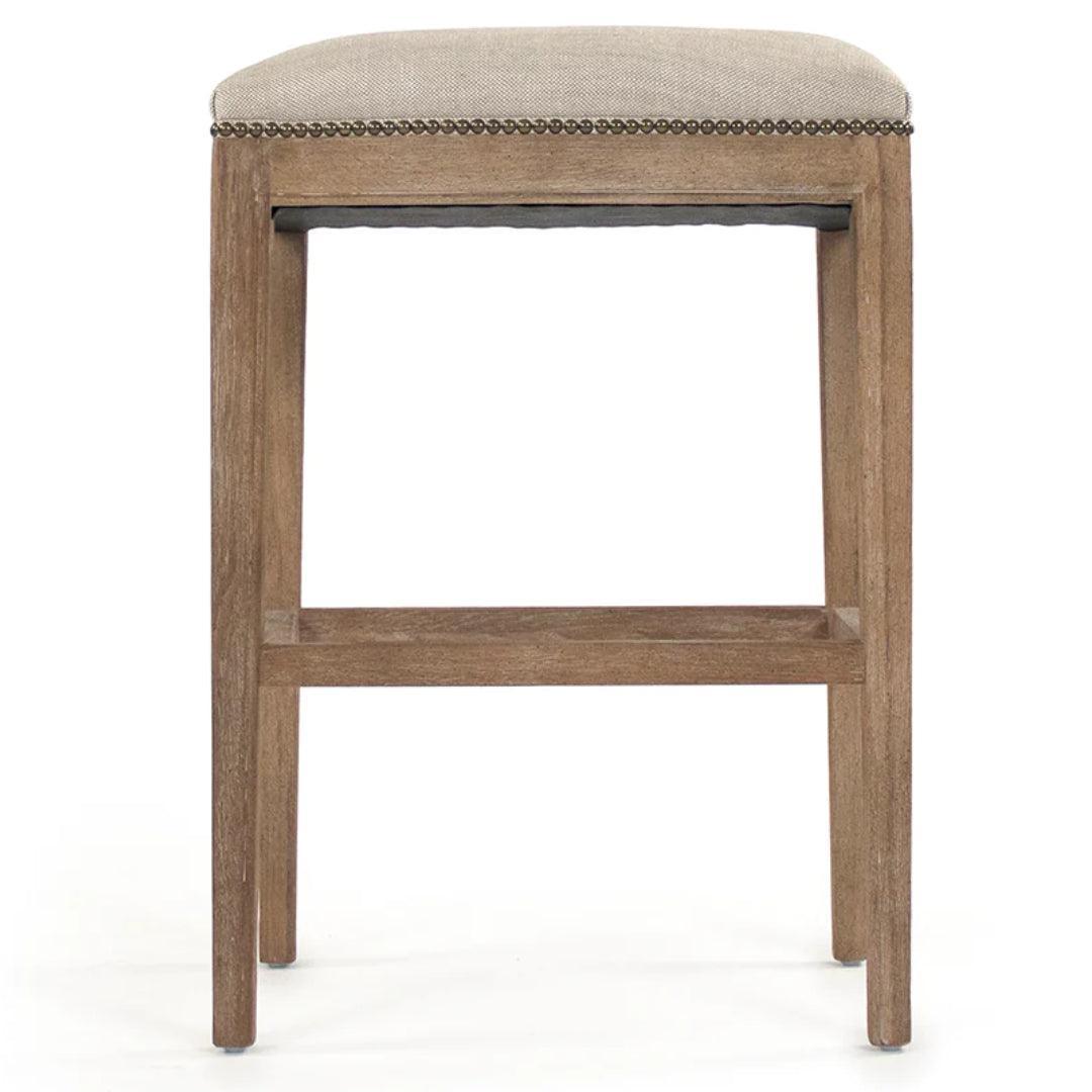 Cora Bar Stool with Nailhead Trim