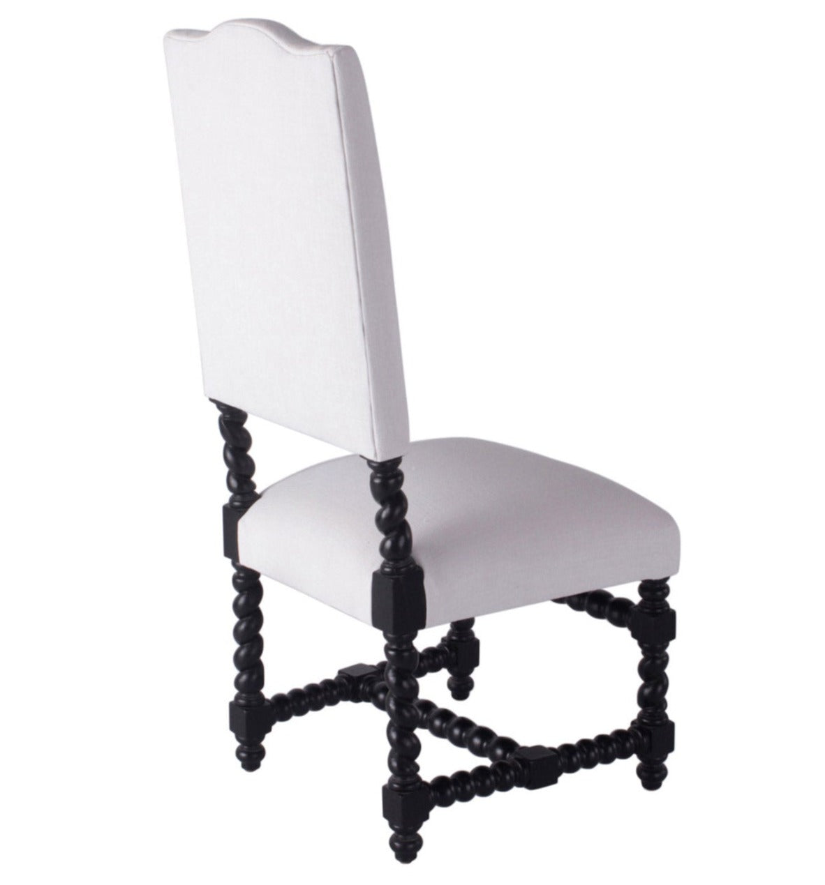 Camelback Spiral Leg Spanish Dining Chair