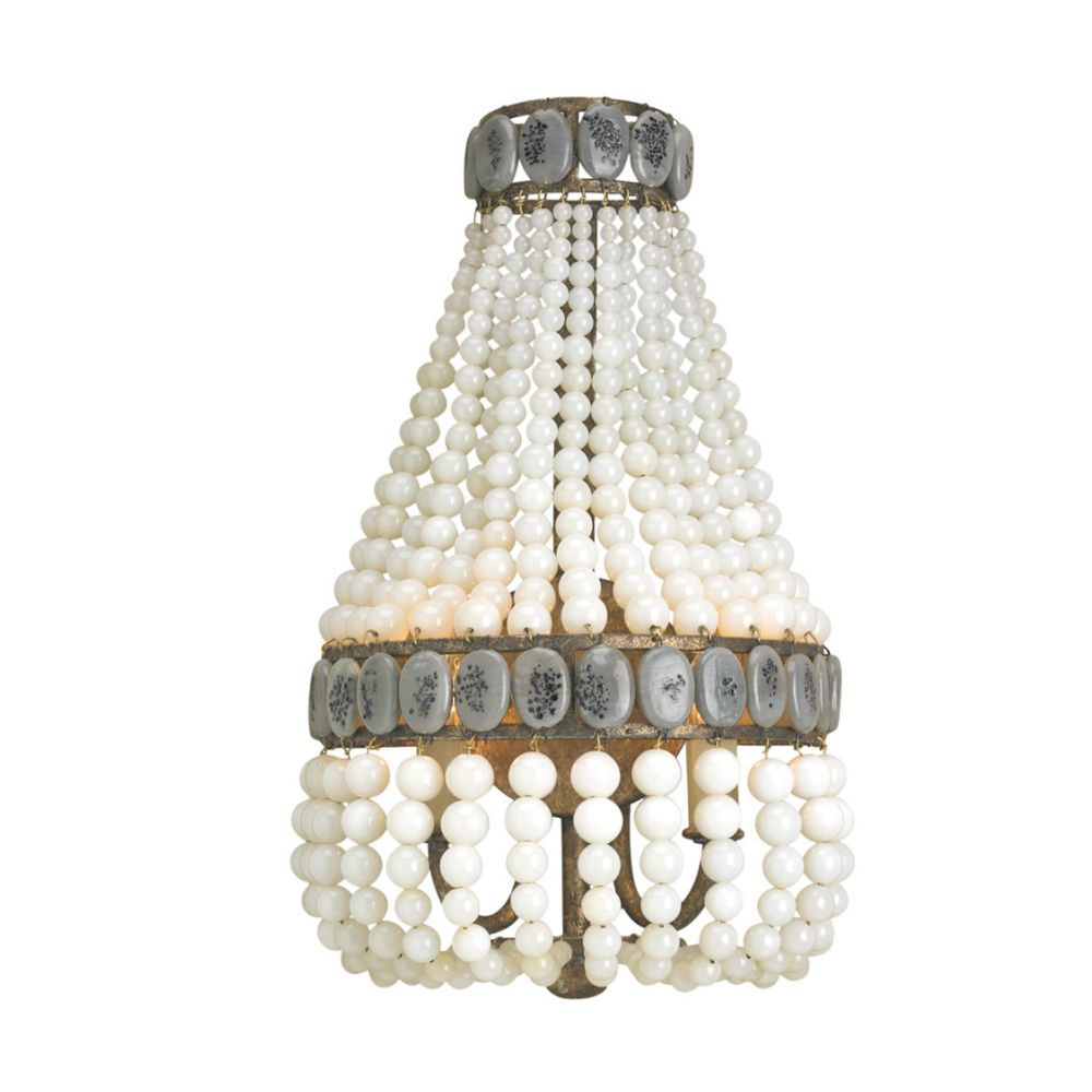 Cream Beaded Wall Sconce