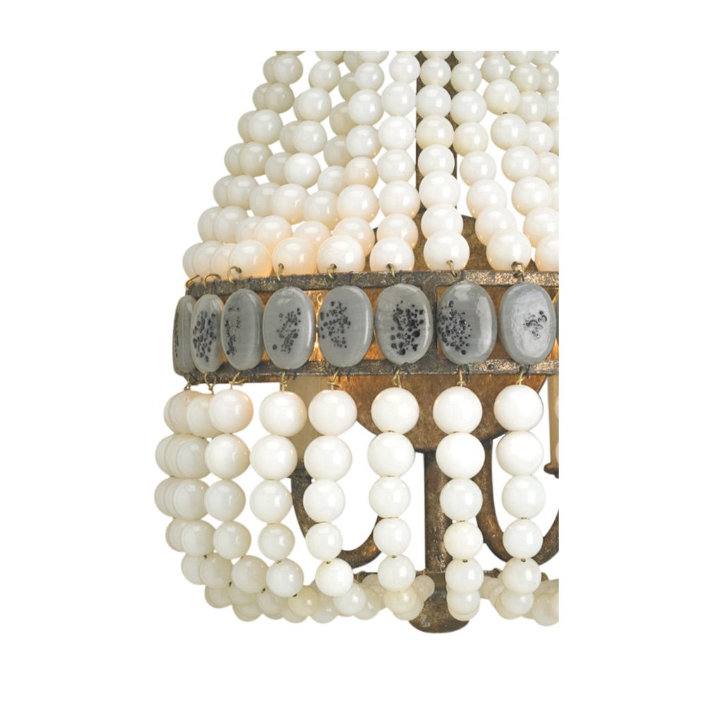 Cream Beaded Wall Sconce