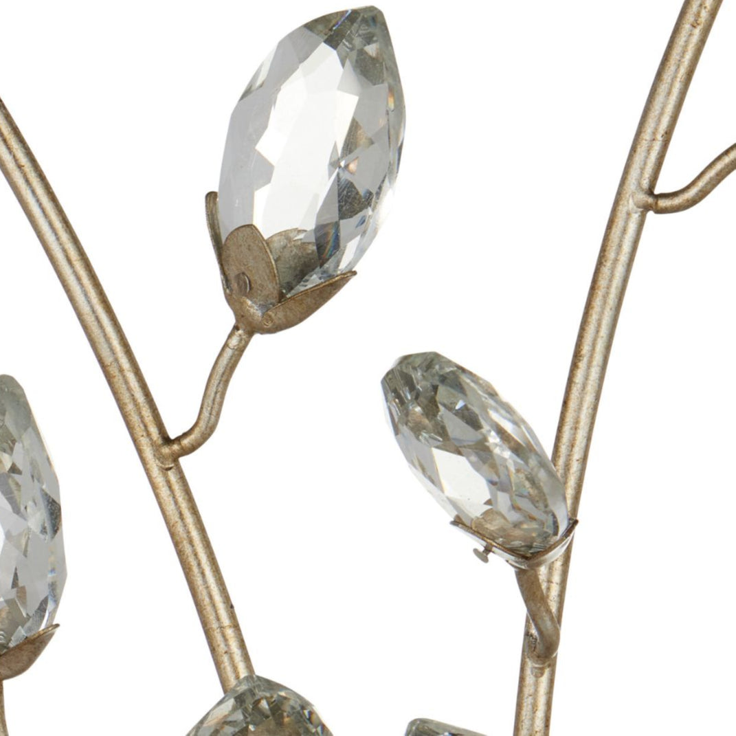 Crystal Leaf Gold Sconce