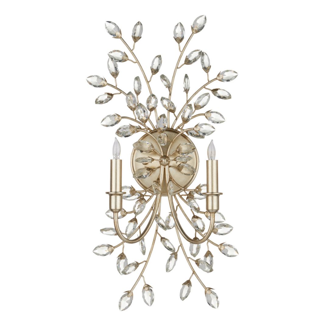 Crystal Leaf Gold Sconce