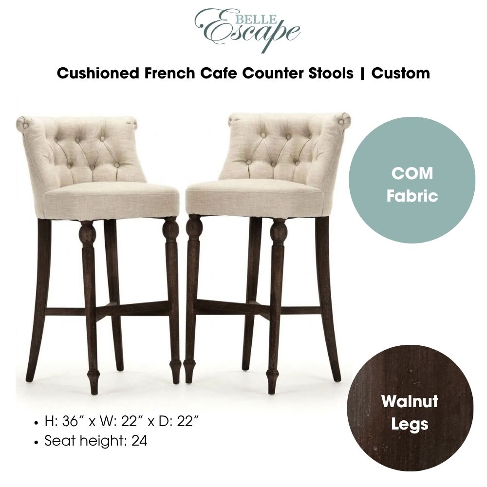 Cushioned French Cafe Counter Stools COM - 50%
