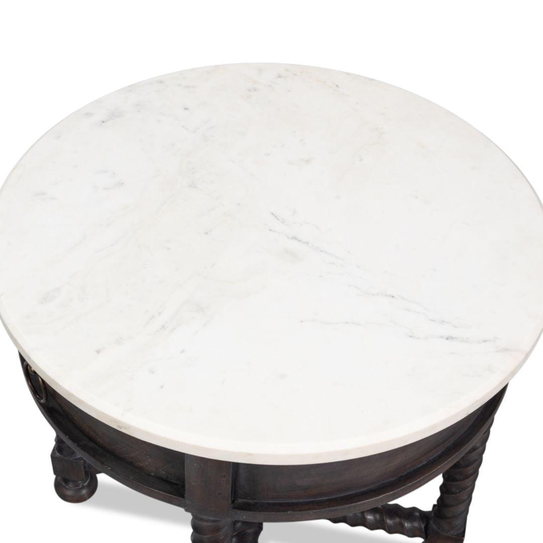 Dark Brown Turned Leg Side Table
