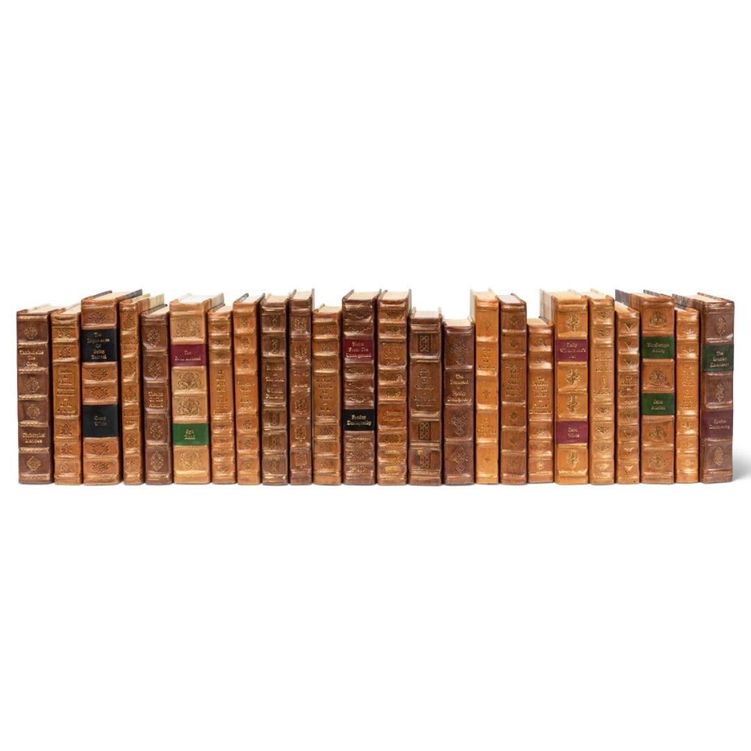 Decorative Gilt-Spine Faux Books, Set of 24