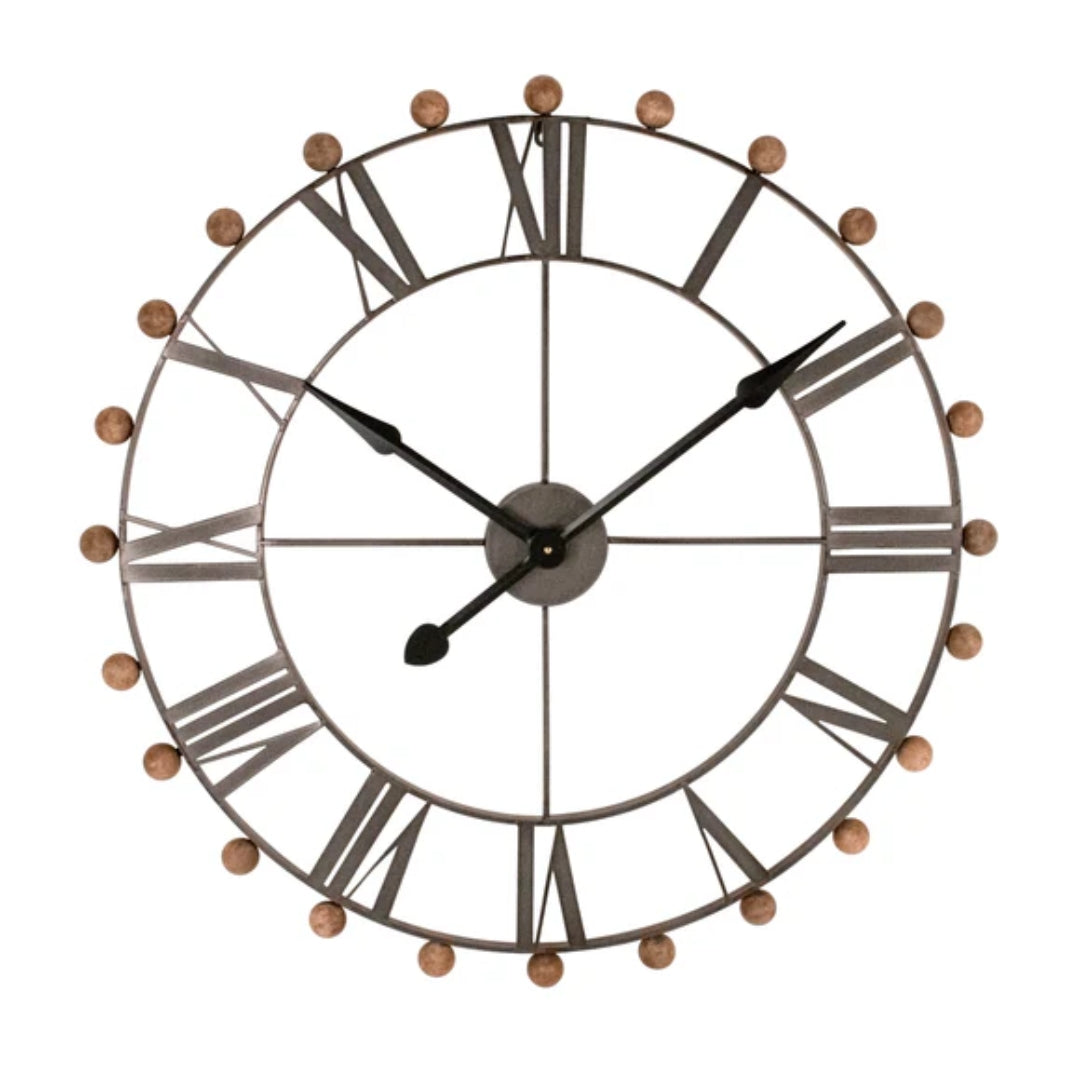 Distressed Bronze Roman Numeral Rustic Wall Clock