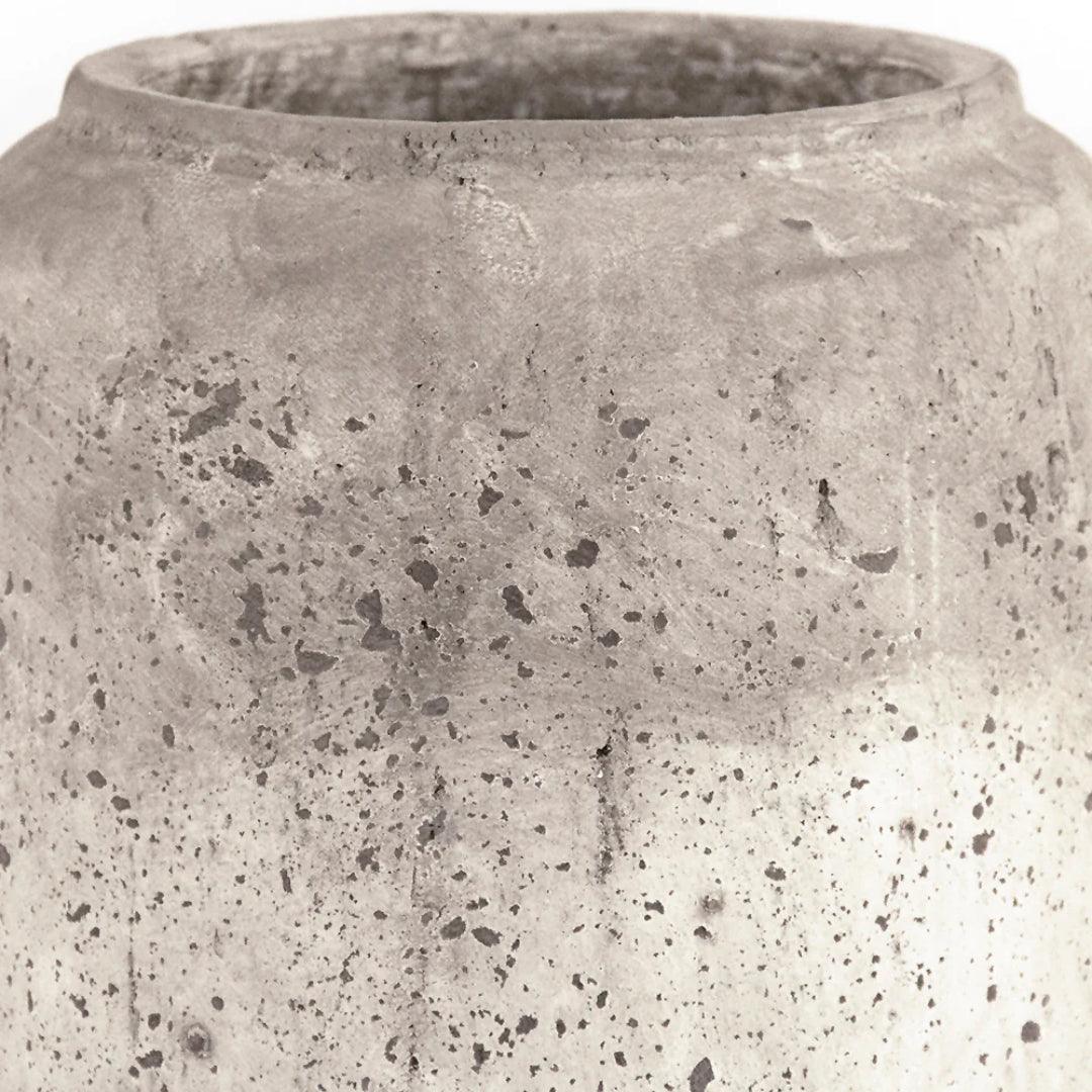 Rustic Terracotta Cream and Gray Vase