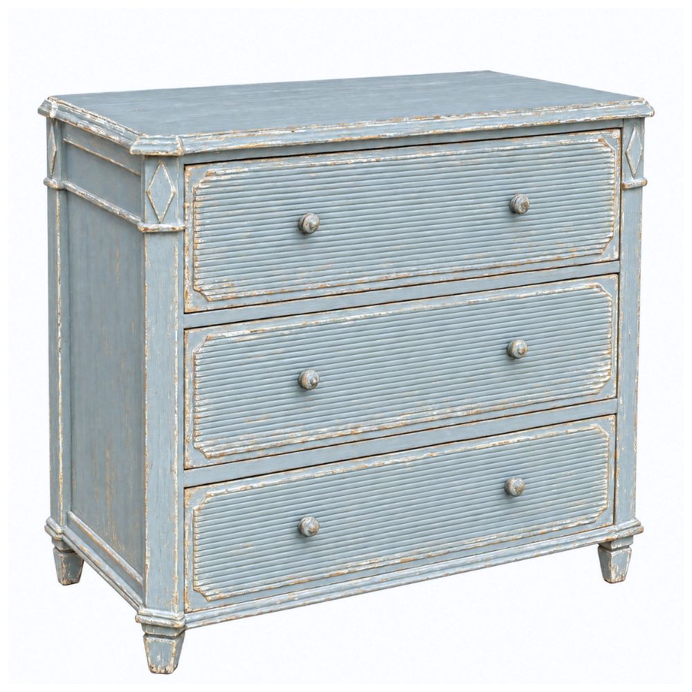 Distressed Blue Drawer Chest