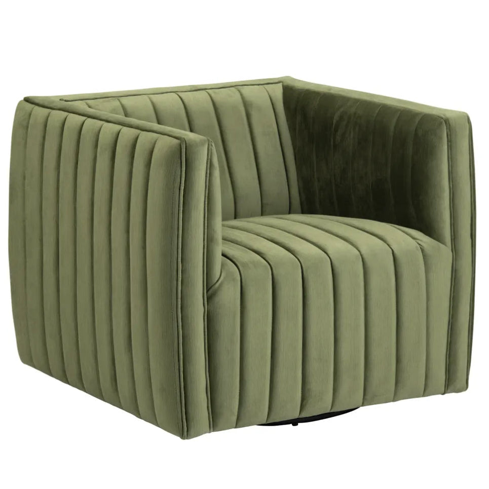 Modern Olive Green Upholstered Accent Chair