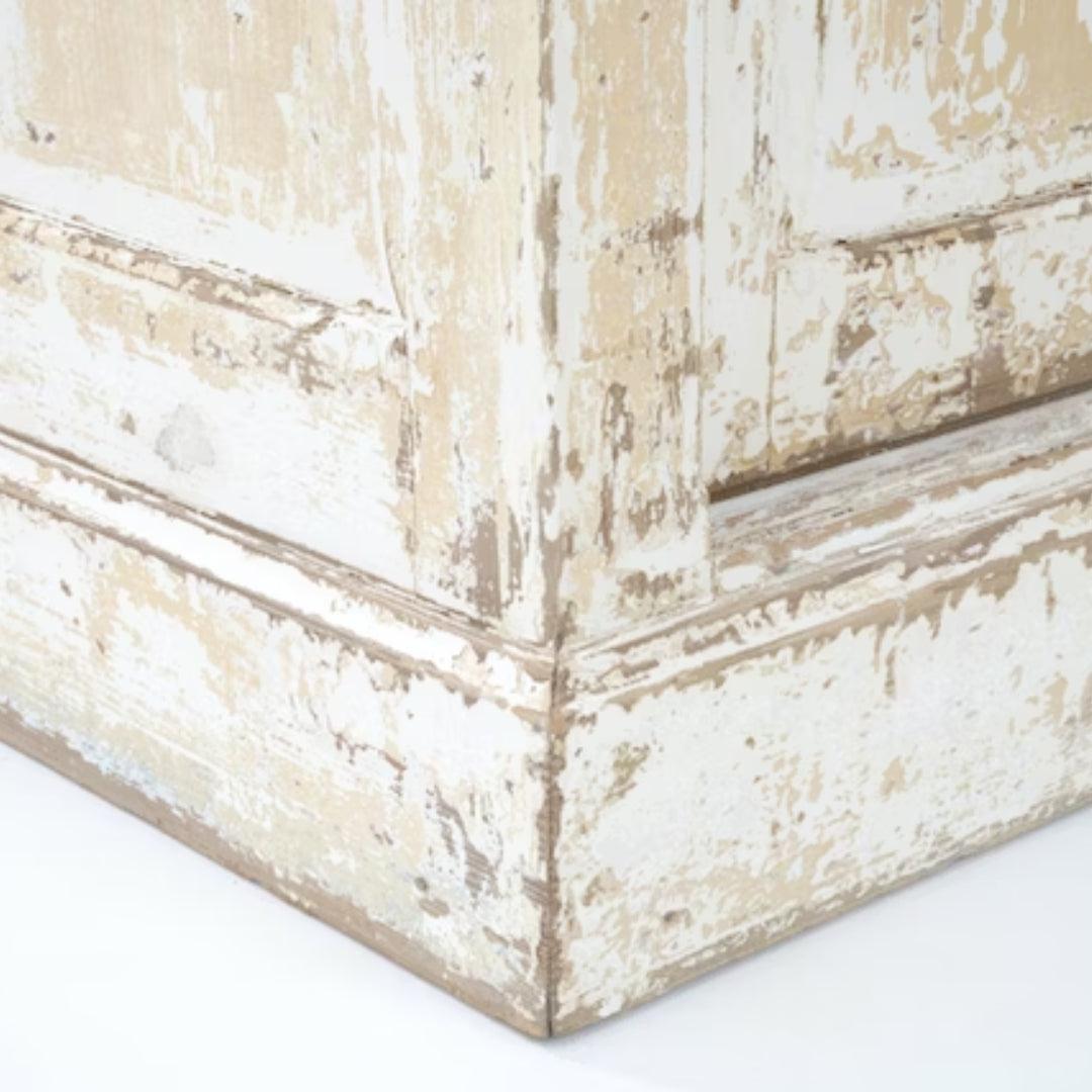 Rustic White French Buffet Cabinet, Circa 1870