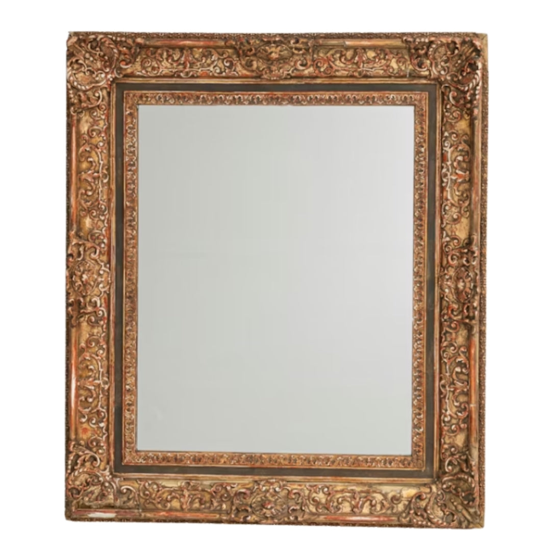 Renaissance Ornate Gold French Antique Mirror, Circa 1880