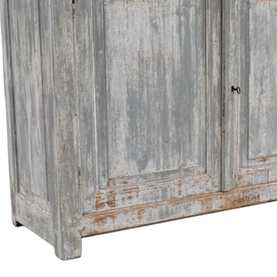 Antique Rustic Gray Display Cabinet, Circa 1880
