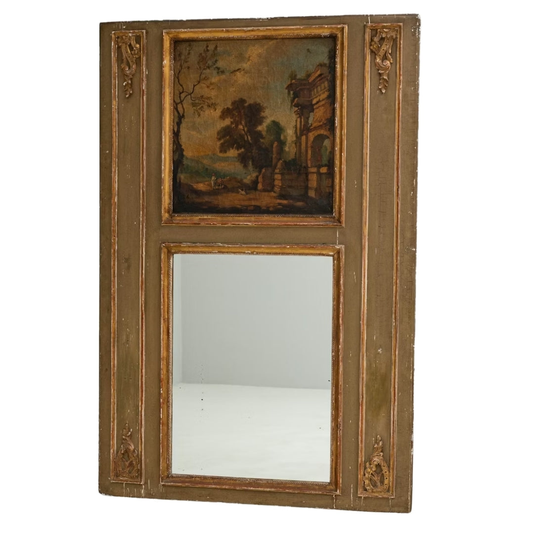 French Painted Landscape TrumeaU Mirror