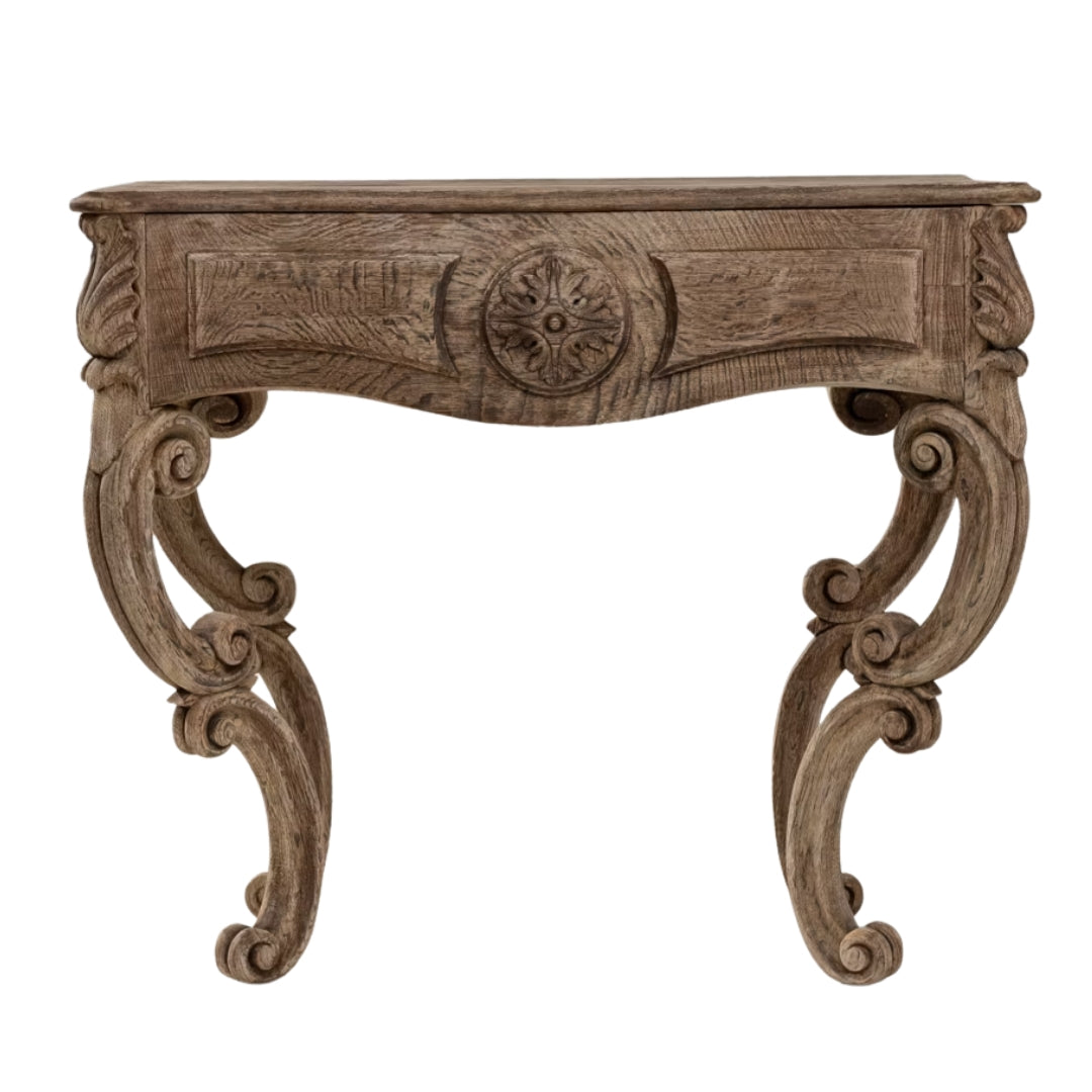 Heirloom Carved Wood Console Table, Circa 1840