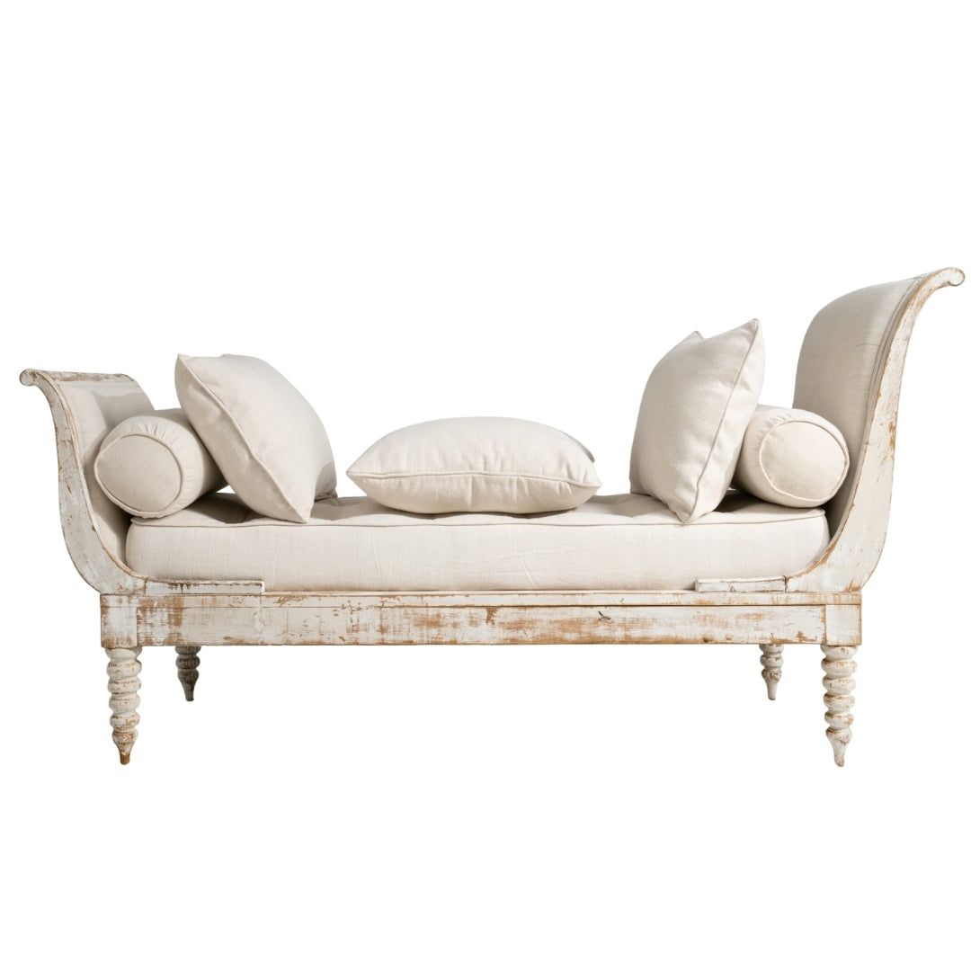 Vintage French Classic White Louis XVI Daybed, Circa 1870