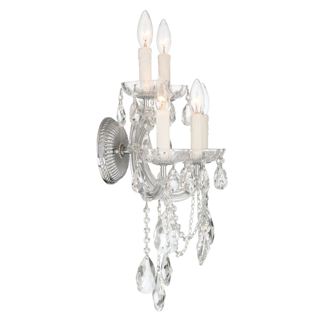 Classic French Clear Crystal Wall Sconce