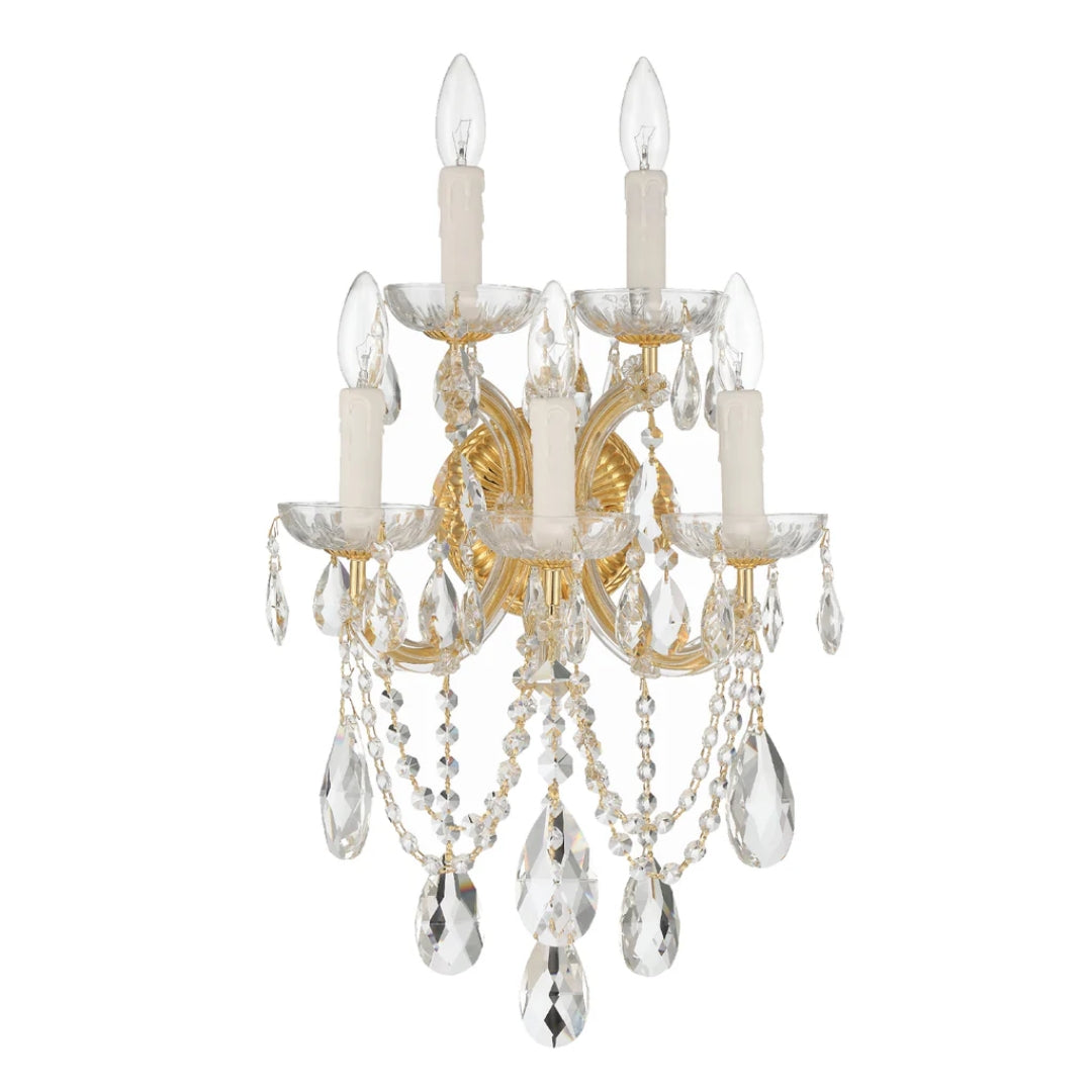 Classic French Clear Crystal Wall Sconce