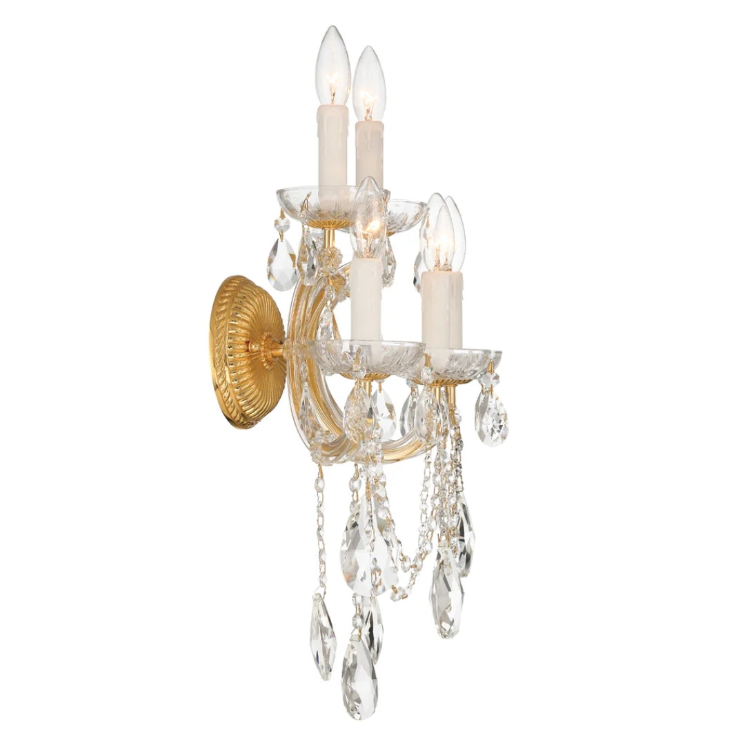 Classic French Clear Crystal Wall Sconce