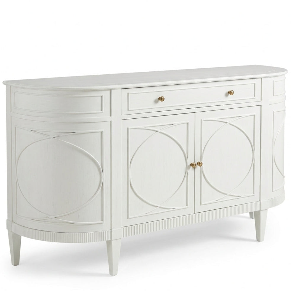 Elegant Curved White Sideboard
