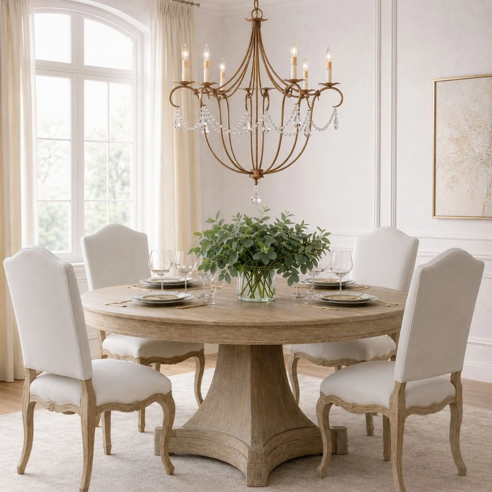 Elegant French Dining Room with Cabriole Chairs