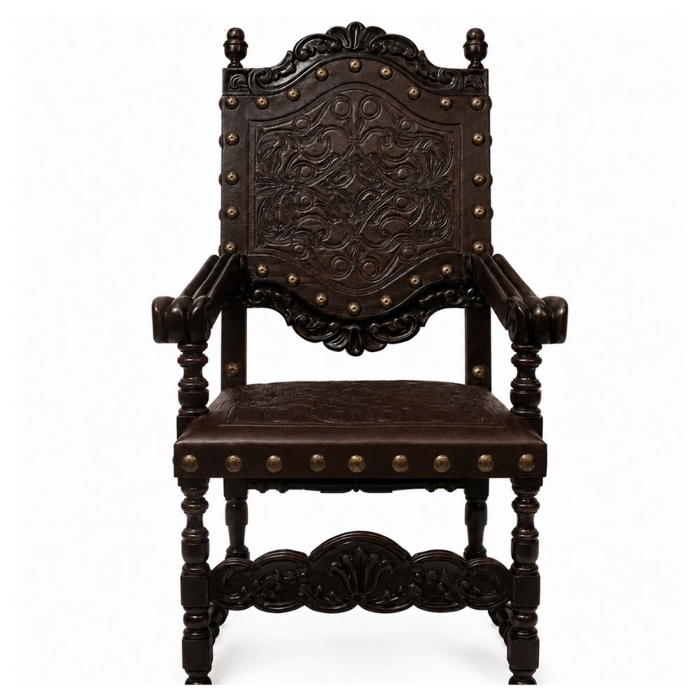 Del Rey Espresso Spanish Leather Armchair