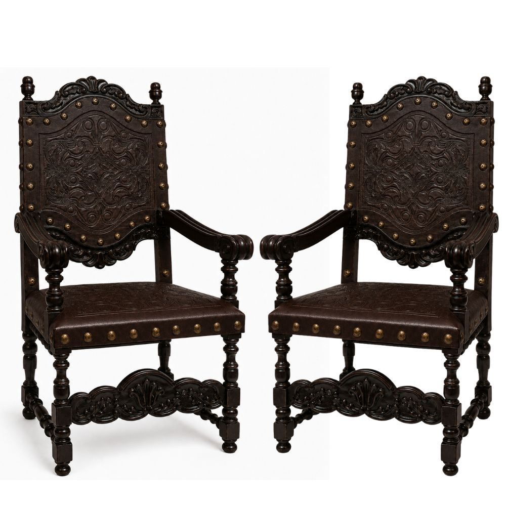 Del Rey Espresso Spanish Leather Armchair