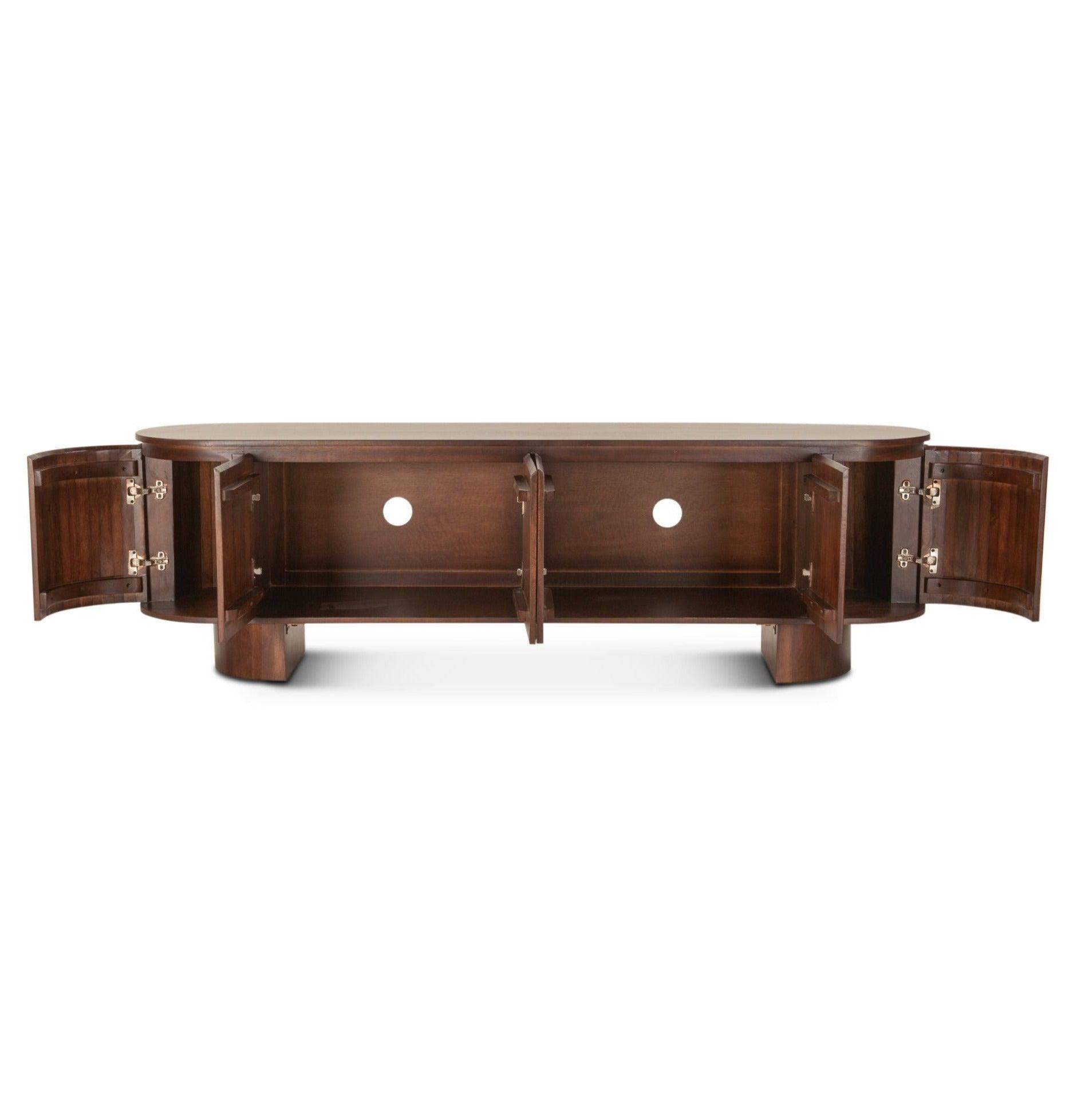 Modern Mango Wood Media Cabinet