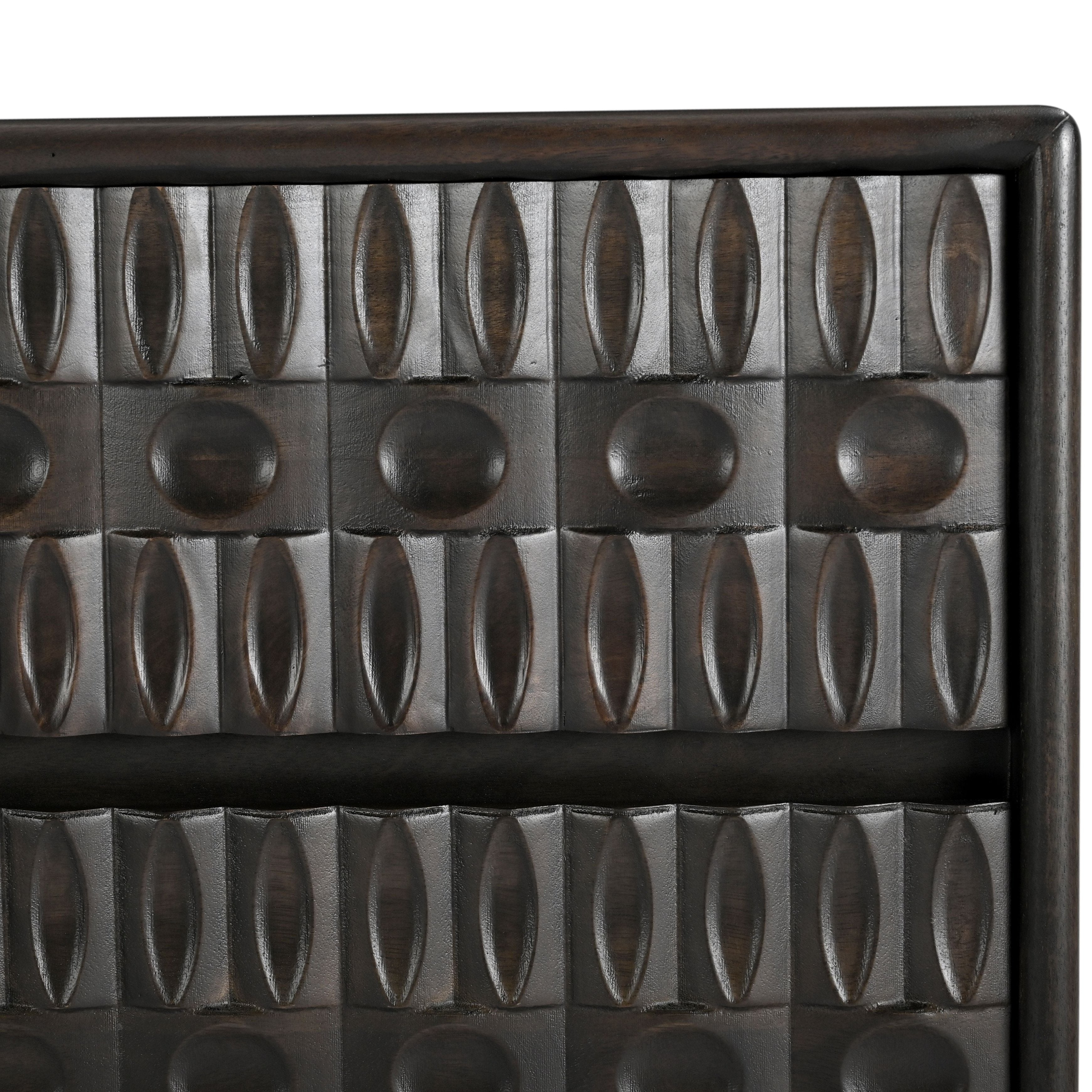 Geometric Dark Java 6-Drawer Dresser