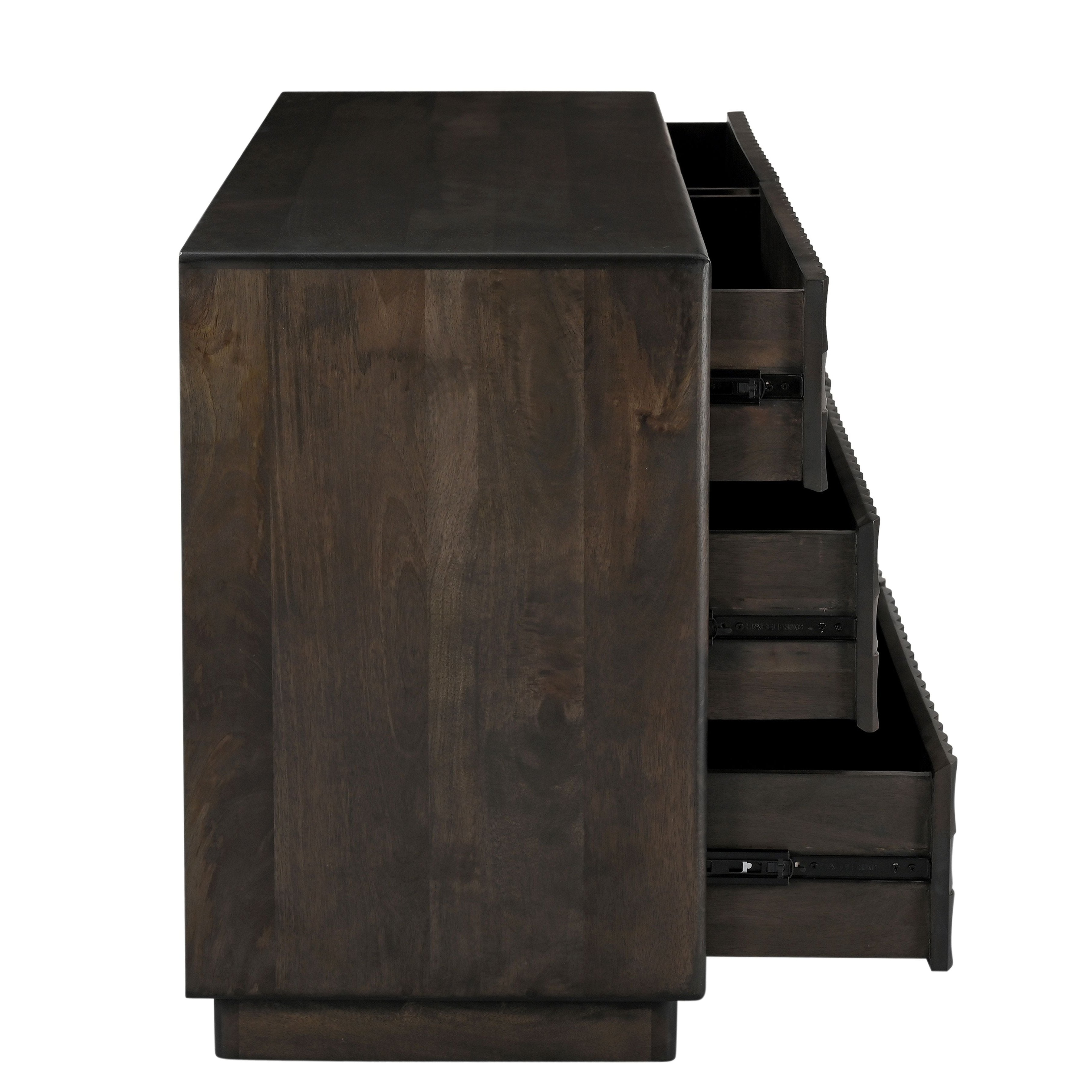 Geometric Dark Java 6-Drawer Dresser