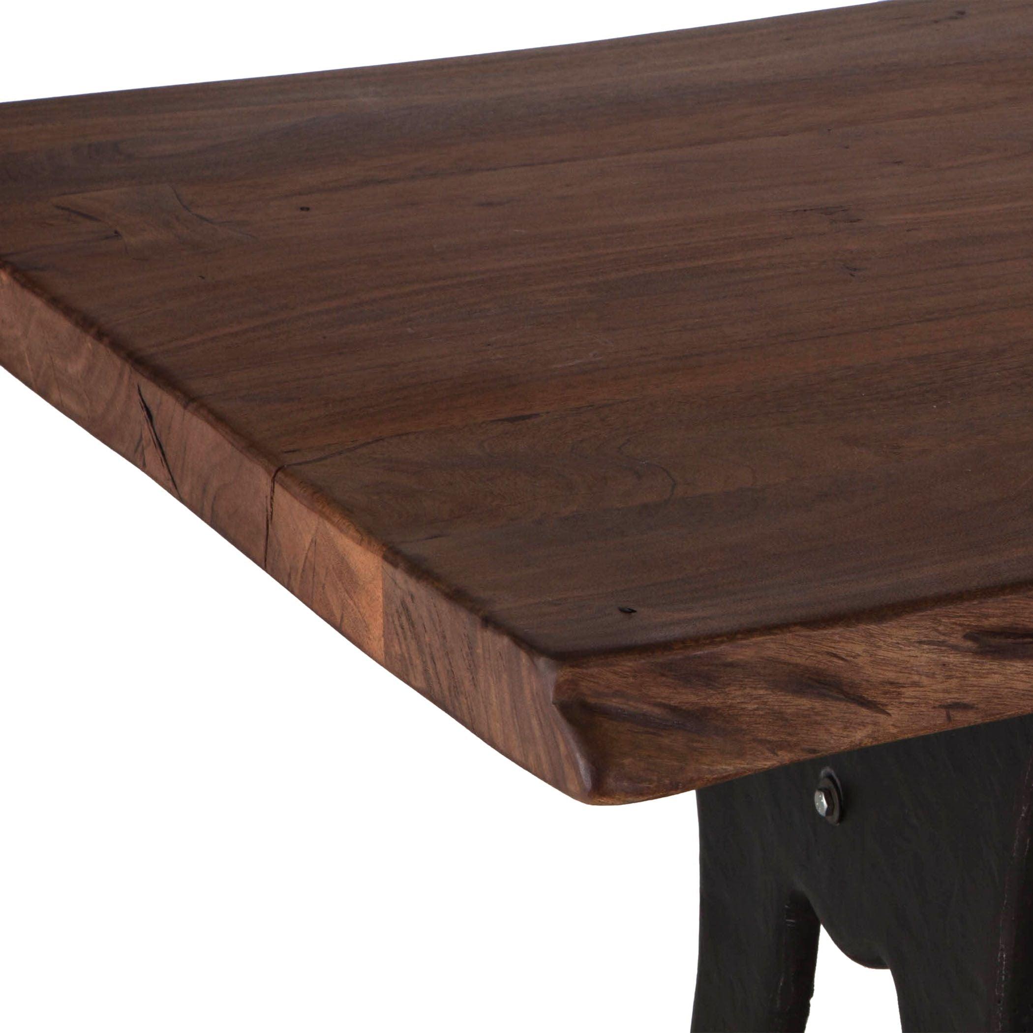 Rustic Wood Iron Forged Pedestal Dining Table