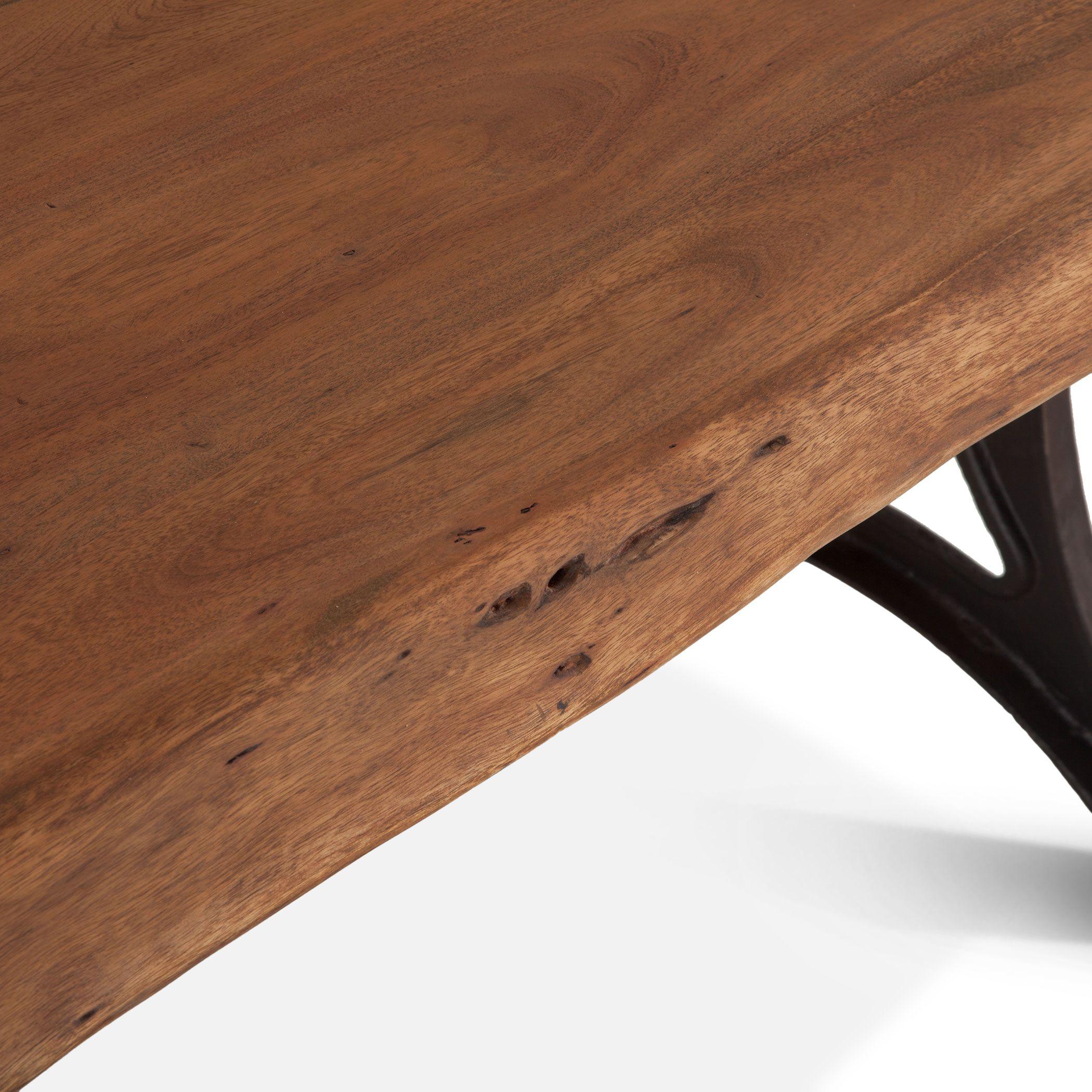 Rustic Wood Iron Forged Pedestal Dining Table