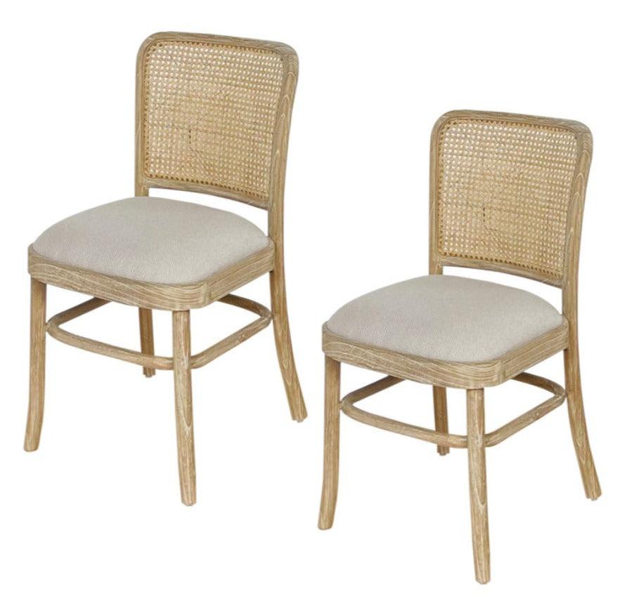 Natural Cane Back Side Chairs - Set of 2