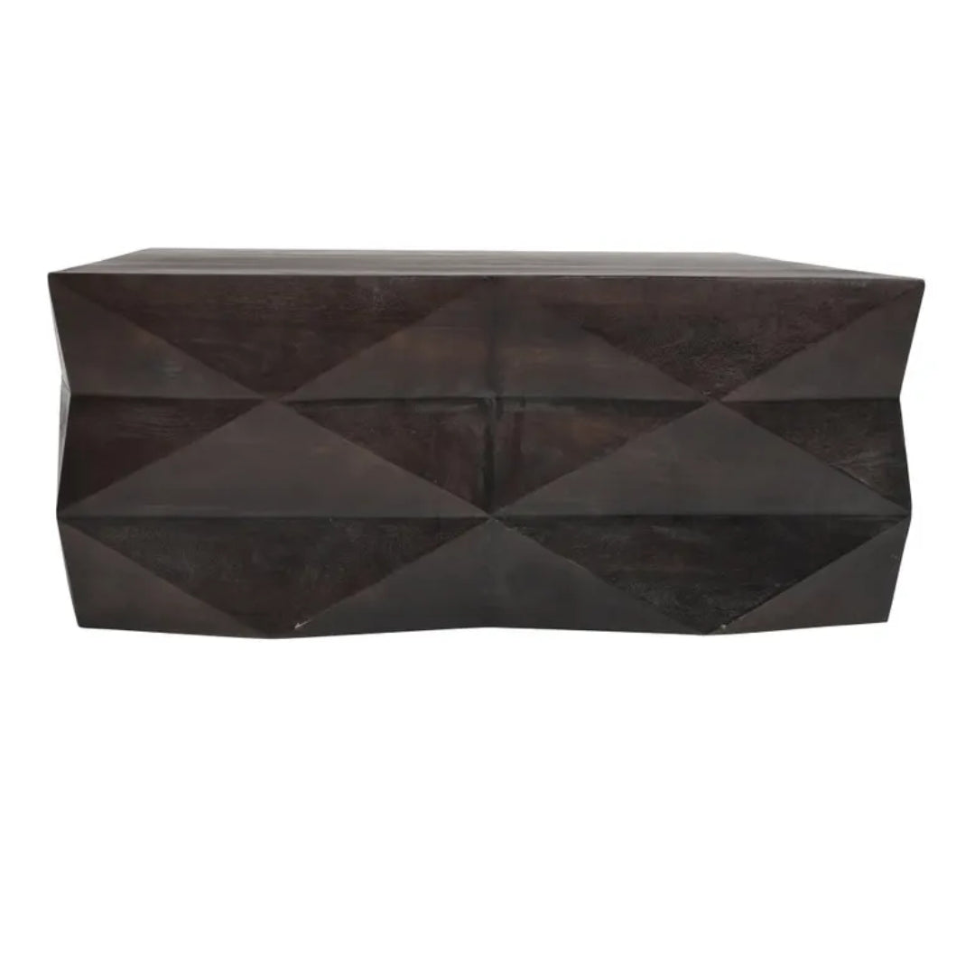 Faceted Geometric Wood Coffee Table