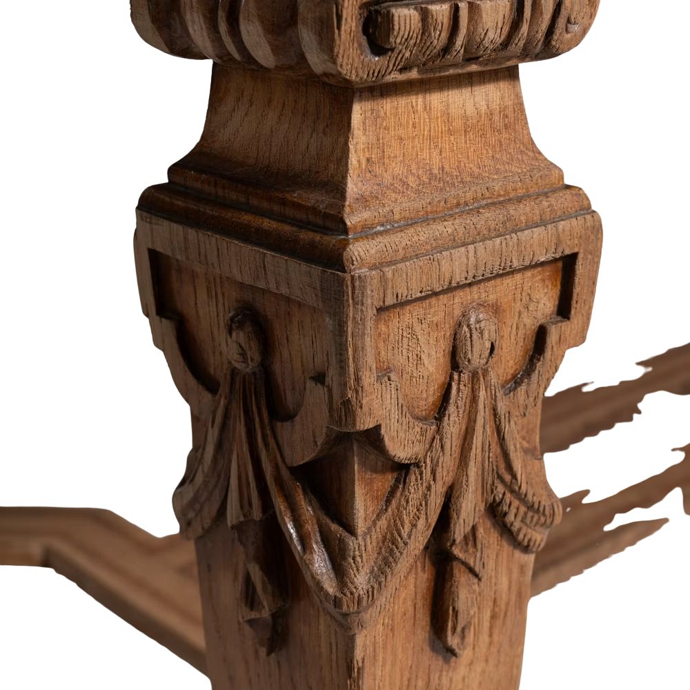 Étoile Antique French Marquetry Extendable Dining Table
