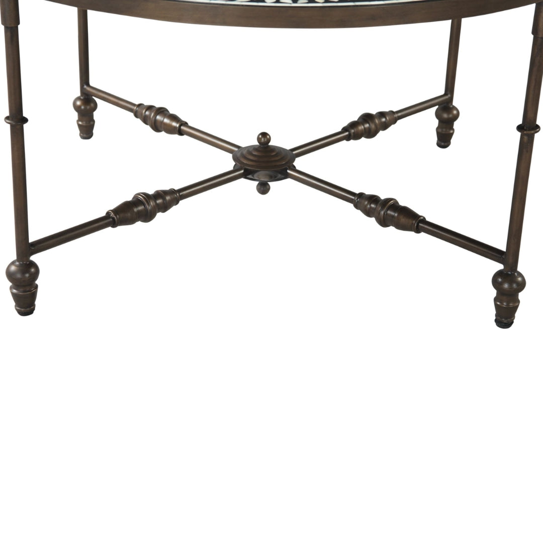 Floral Leaf Ivory Inlay Coffee Table