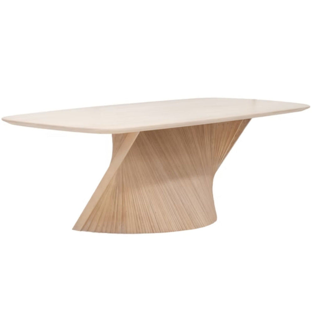 Sculptural Fluted Base Dining Table