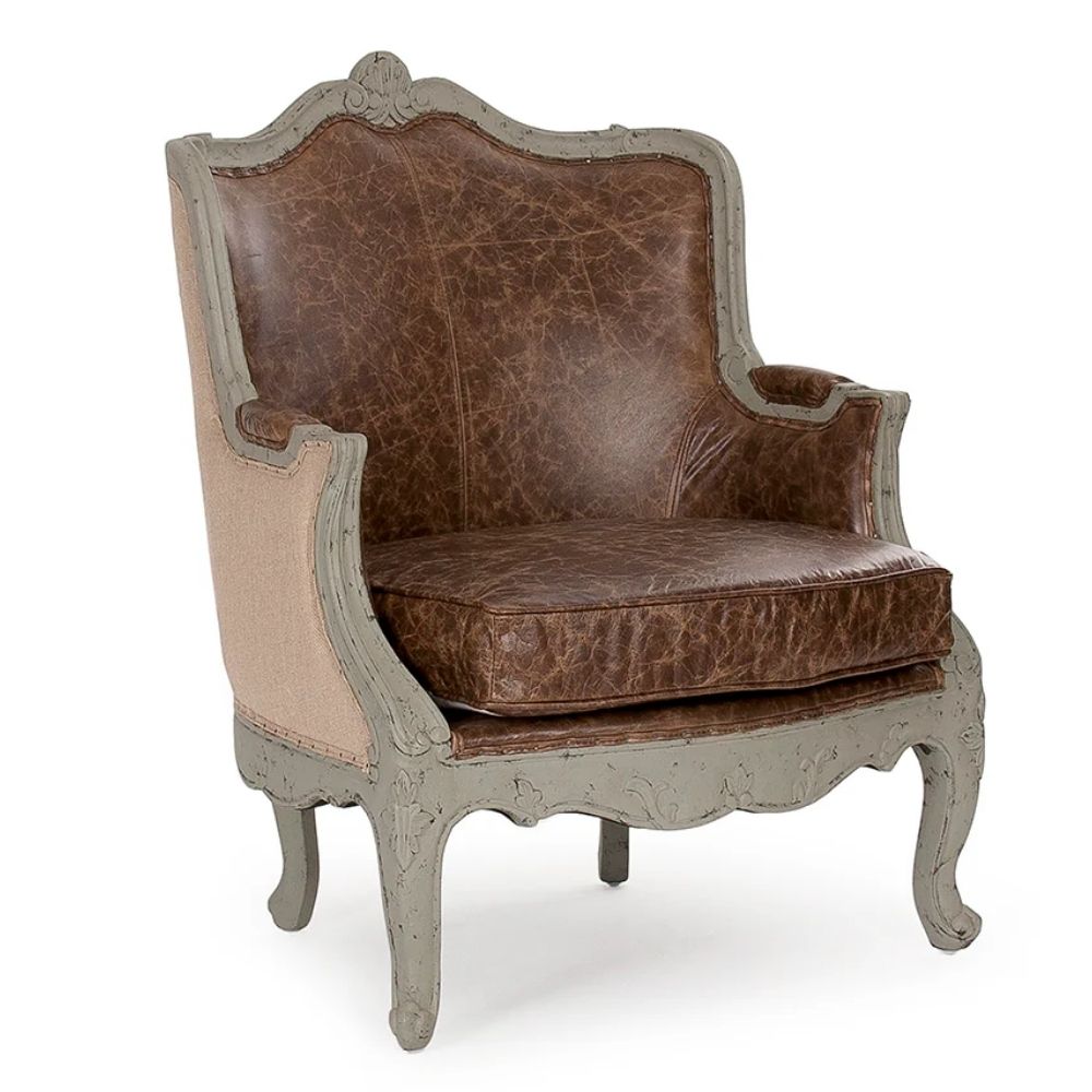 French Adele Leather Armchair