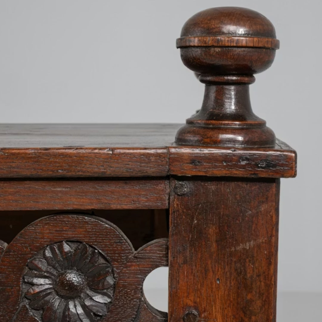 Gothic Regal French Antique Console Table, Circa 1900