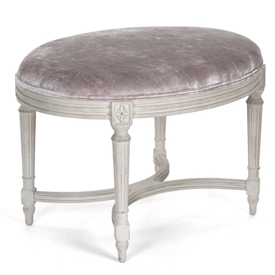 French Louis Velvet Stool