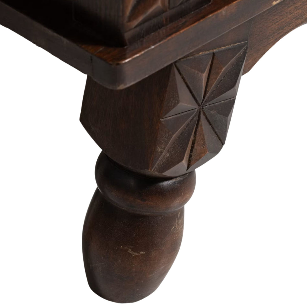 French Rustic Starburst Carved Side Cabinets – Set of Two