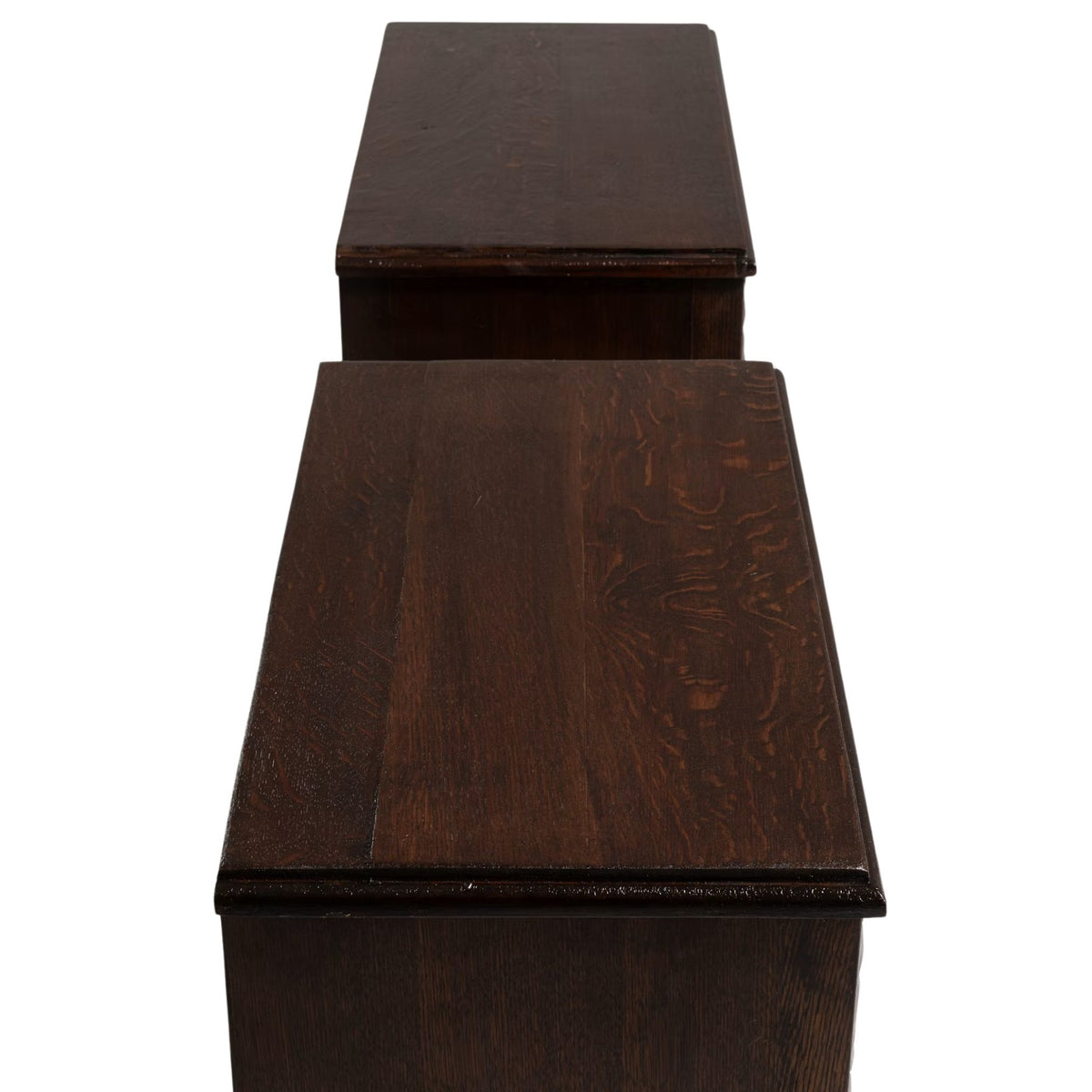 French Rustic Starburst Carved Side Cabinets – Set of Two