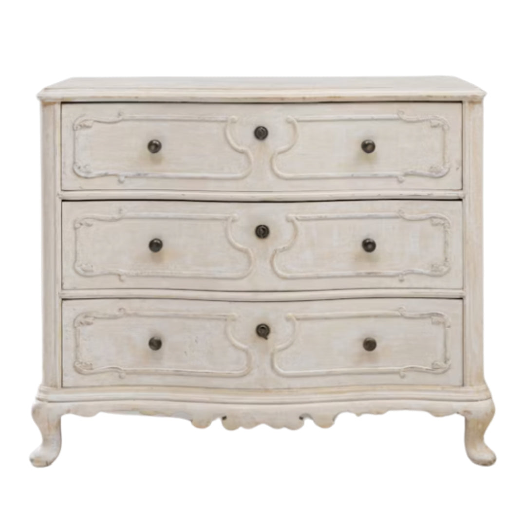 French Chateau Whitewashed Chest, Circa 1920