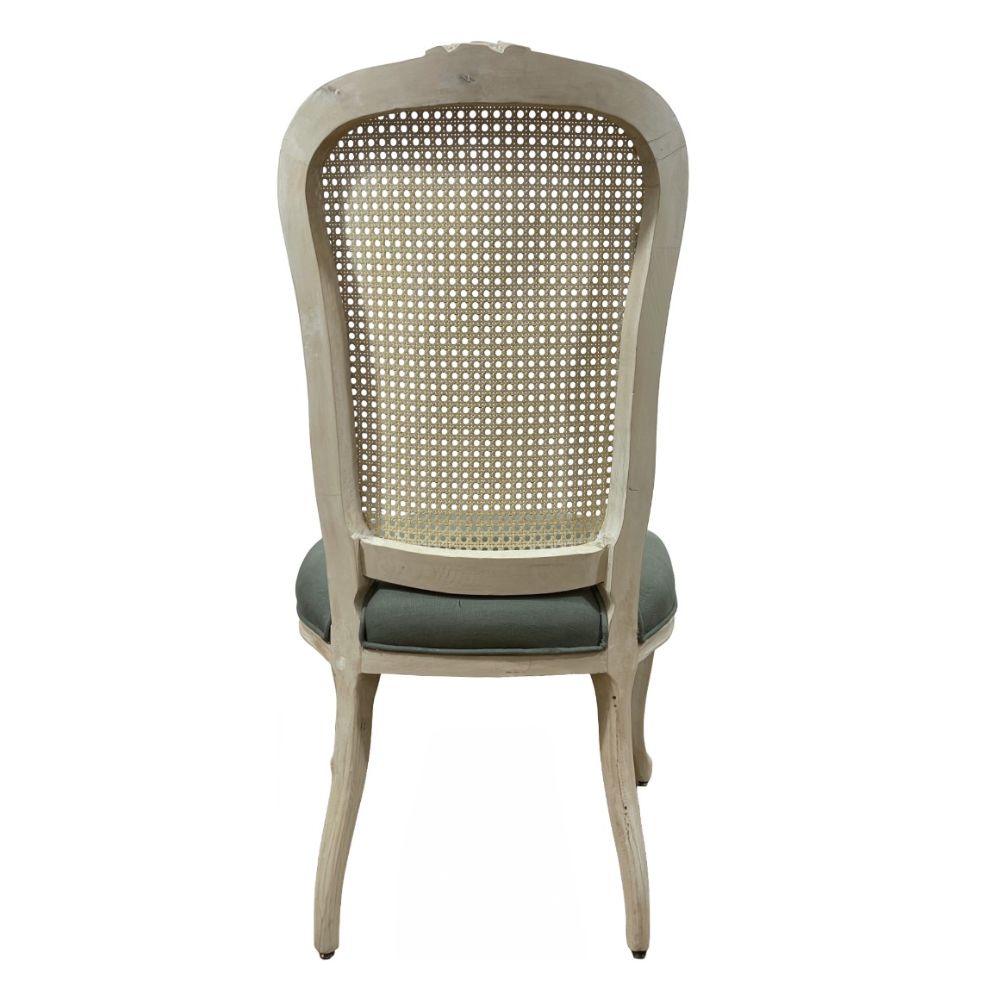 French Country Ornately Carved Cane Chair