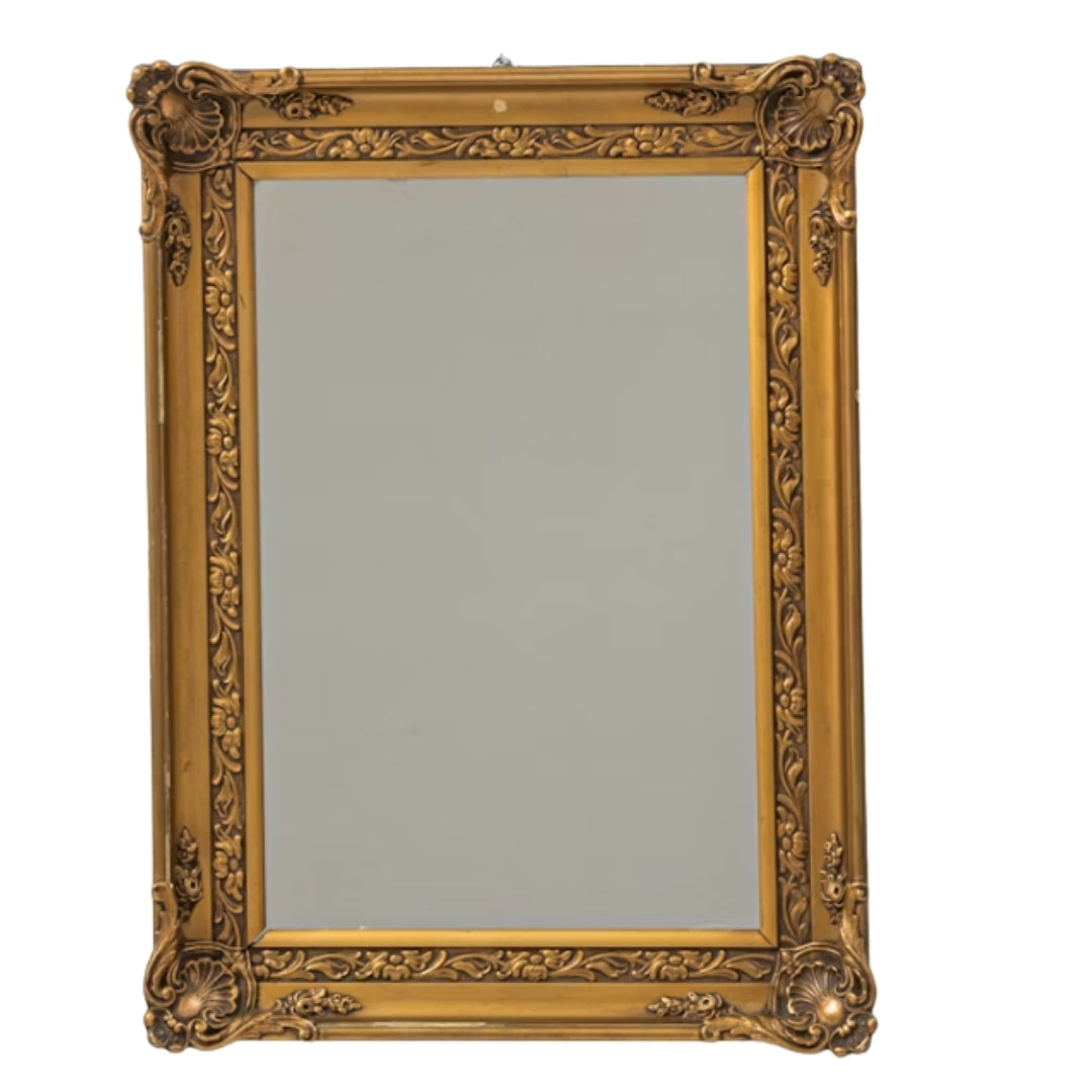French Gilded Ornate Classical Wall Mirror, Circa 1940